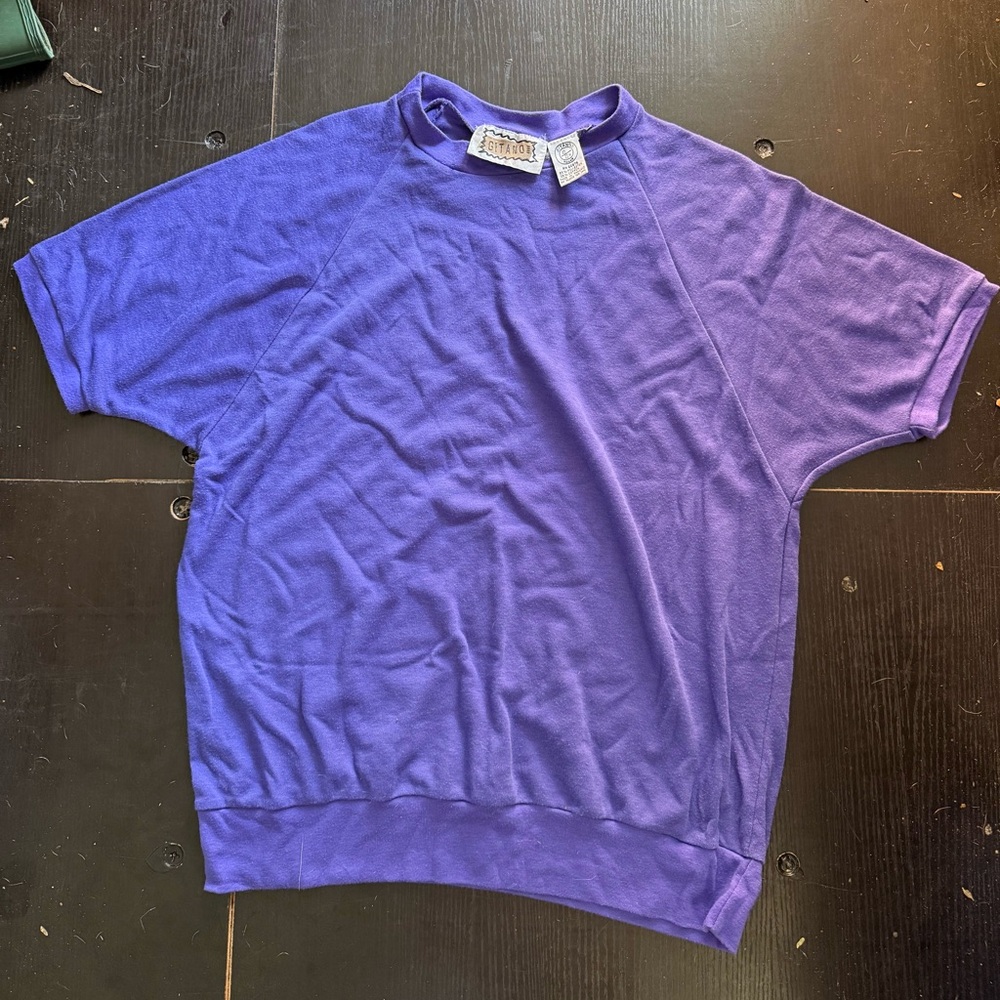 Vintage Gitano Purple Short-Sleeve Shirt Top